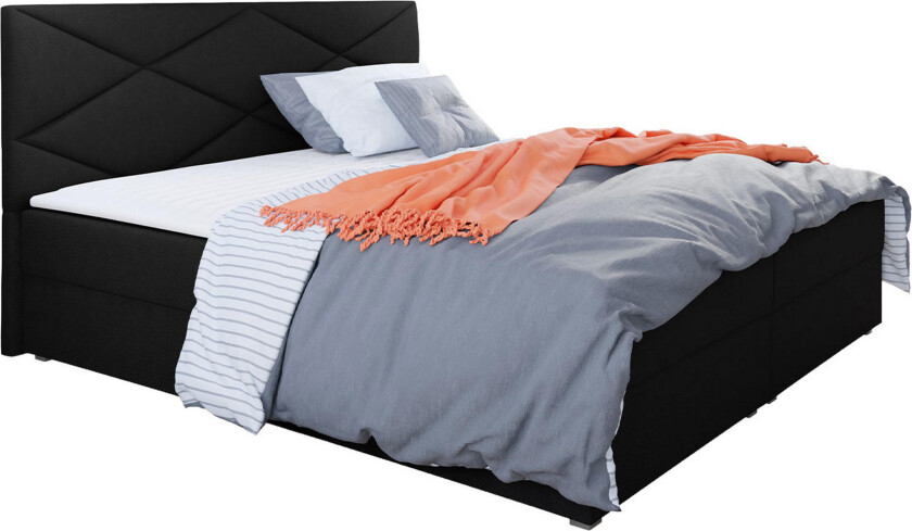 Alvito Kontinentalseng 180x200 cm med Sengegavl - Svart