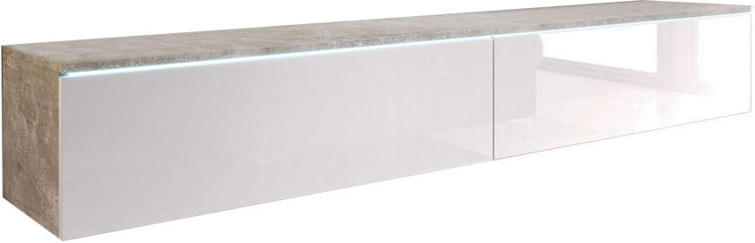 Cuguen TV-benk 180 cm - Hvit/Grå