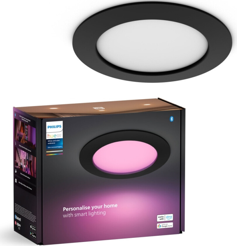 Hue Slim Downlight L 170mm White and Color Ambiance Svart 1-pack