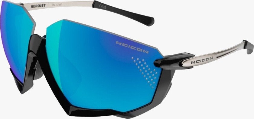 Aerojet Titanium sykkelbriller Metal Black Multimirror Blue