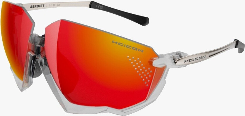 Aerojet Titanium sykkelbriller Crystal Gloss Multimirror Red