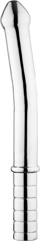 Mega Svakt Buet Dildo i Rustfritt Stål - Sølv