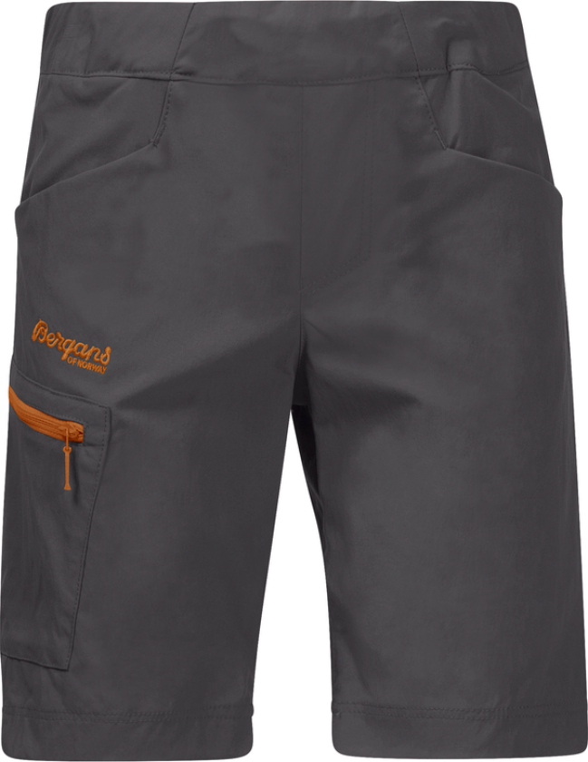 Kids' Lilletind Shorts , Solid Dark Grey/Cloudberry Yellow