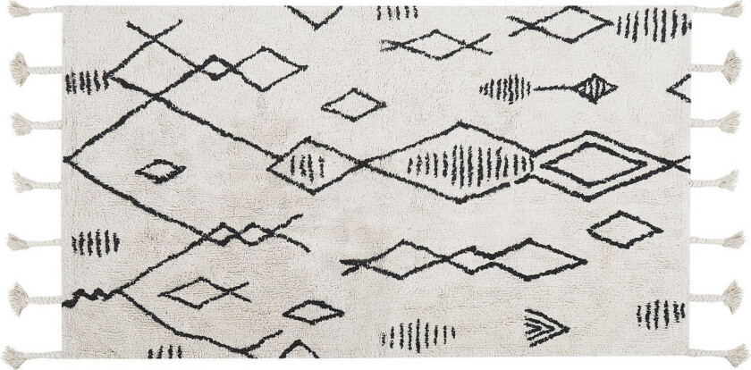 Kebir Bomullsteppe 80x150 cm - Svart/hvit