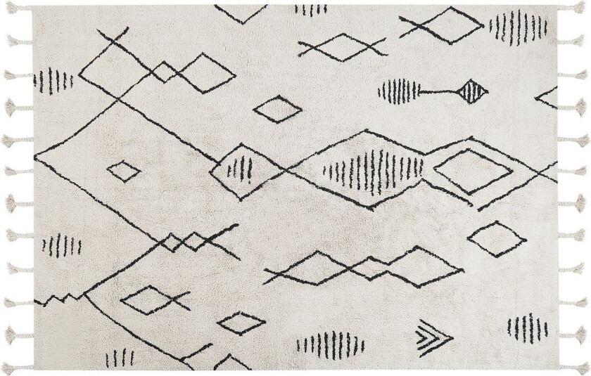 Kebir Bomullsteppe 140x200 cm - Svart/hvit