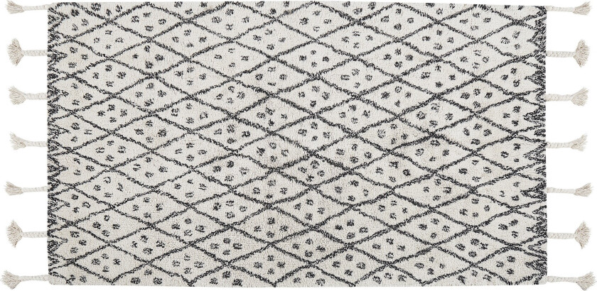 Agadir Bomullsteppe 80x150 cm - Svart/hvit
