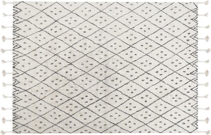 Agadir Bomullsteppe 160x230 cm - Svart/hvit