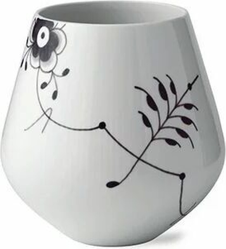 Black Fluted Mega svart vase 20,5 cm