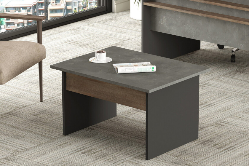 Desgrar Sofabord 80 cm - Brun/Betonggrå/Antrasitt