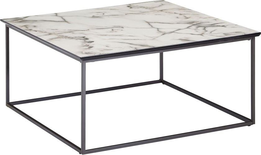 Willowdale Sofabord 80 cm Marmormønster - Hvit/Svart