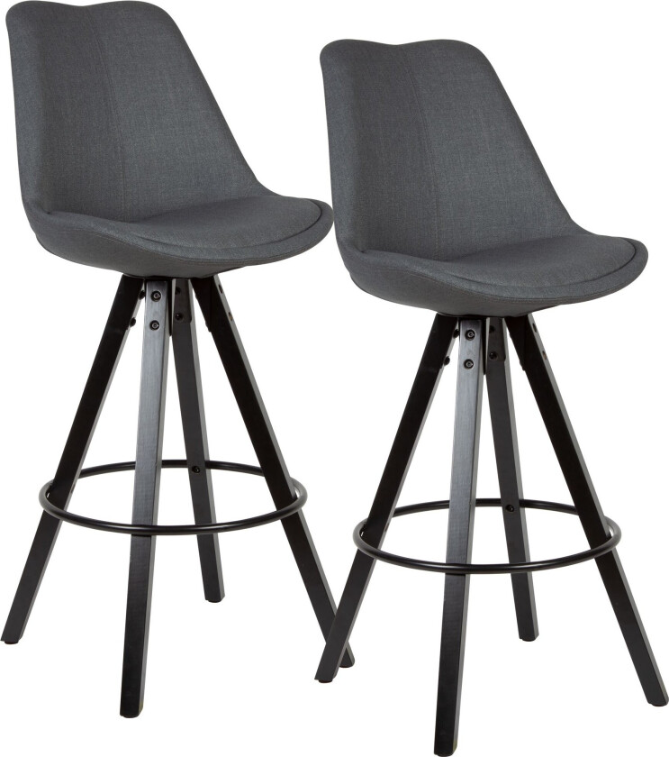 Willowdale Barstol 2-pk - Antrasitt/Svart