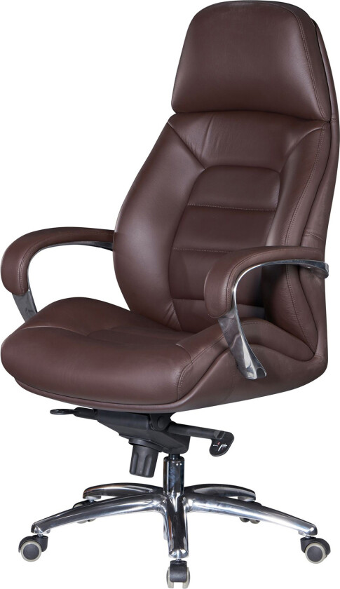 Hubdam kontorstol - Mørkebrun/Sølv