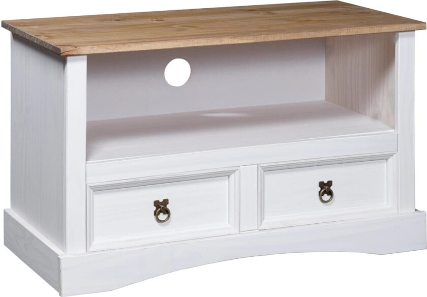 TV-benk meksikansk Corona-stil furu 91x43x56 cm hvit