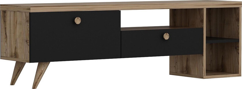 TV Stand 150 cm Svart/Eik - Svart/Natur