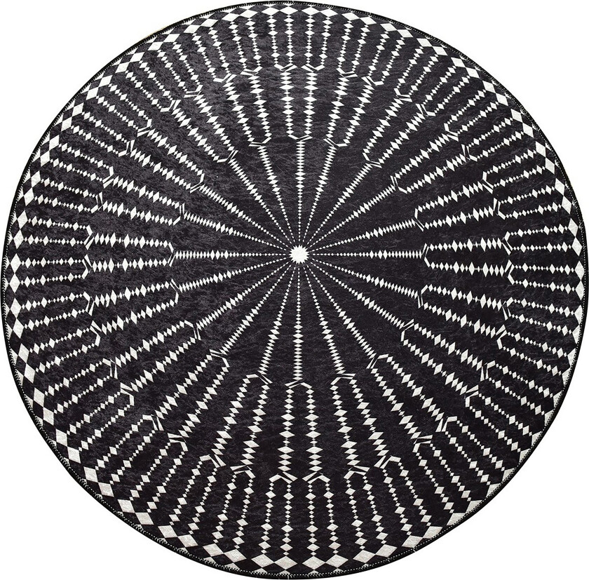 Chilai Matte 120 cm Rund - Svart/Hvit