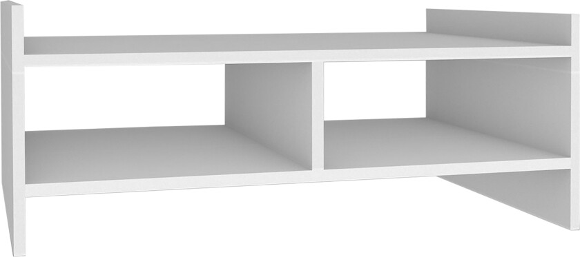 Jysaiah Sofabord 90 cm med Oppbevaringshyller - Hvit