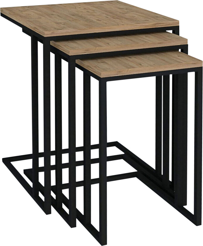 Samhitha Settbord 3-pk 41 cm - Valnøtt|Svart