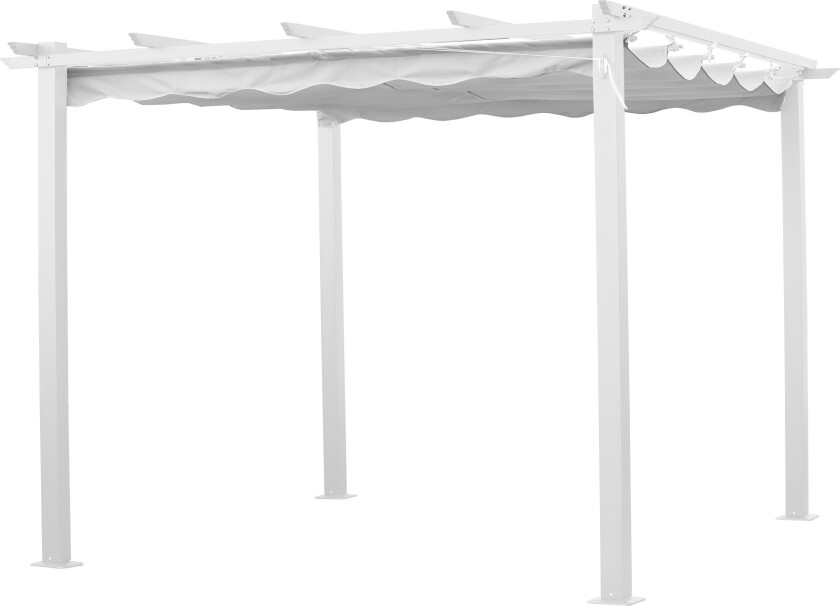 Pergola 3x3 m Hvit - Hvit