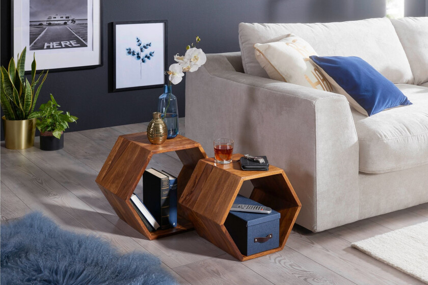 Chicosky Settbord 46 cm 2 Bord - Massivt Tre/Brun