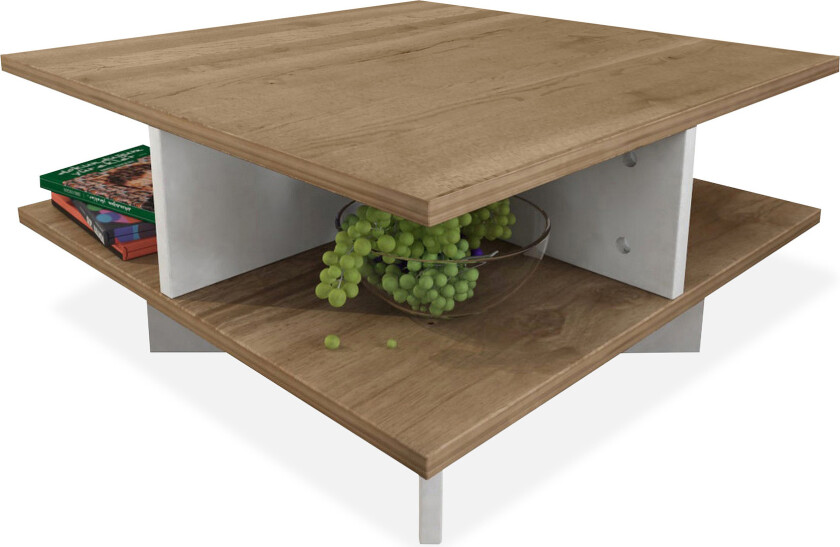 Asillane Sofabord 60 cm - Valnøttsbrun/Hvit