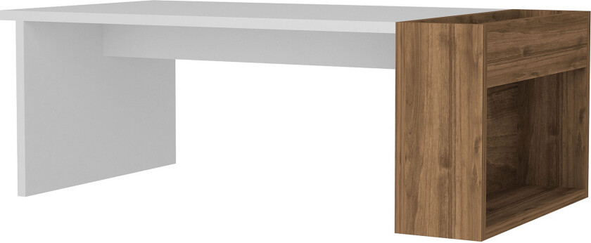 Winvar Sofabord 95 cm - Hvit/Valnøttsbrun