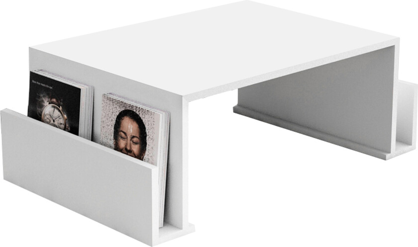 Elegancia Sofabord 95 cm med TidningsOppbevaring - Hvit