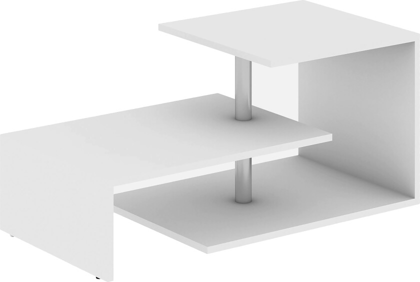 Elegancia Sofabord 100 cm med Oppbevaringshylle - Hvit