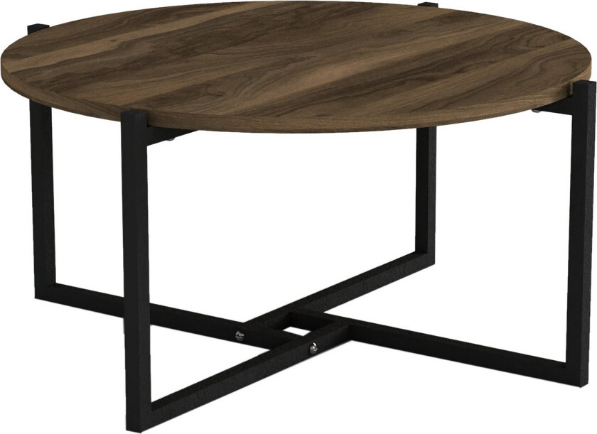 Tera Home Sofabord 73 cm Rundt - Valnøttsbrun/Svart