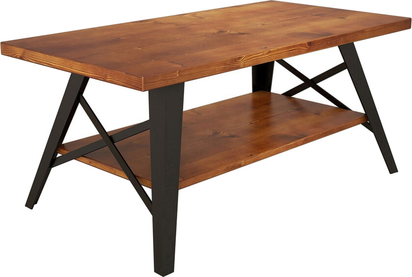 Puqa Design Sofabord 98 cm med Oppbevaringshylle - Valnøttsbrun