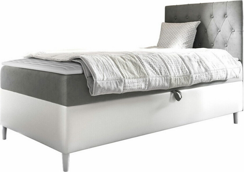 Boisdale Sengeramme 90x200 cm - Hvit/Grå