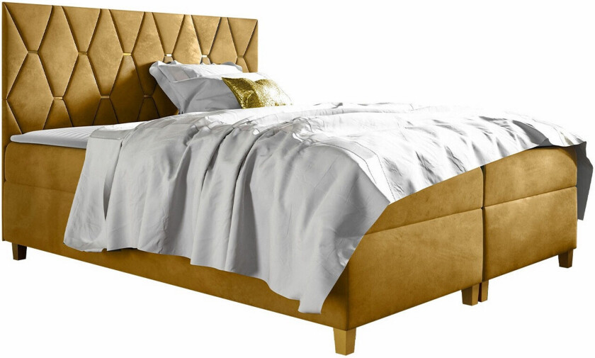 Boisdale Sengeramme 160x200 cm - Mørkegul