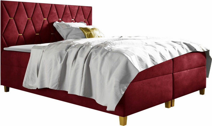 Boisdale Sengeramme 160x200 cm - Rød/Gull