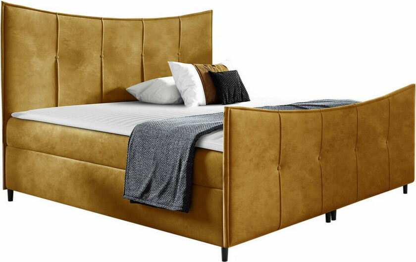 Boisdale Sengeramme 200x200 cm - Mørkegul