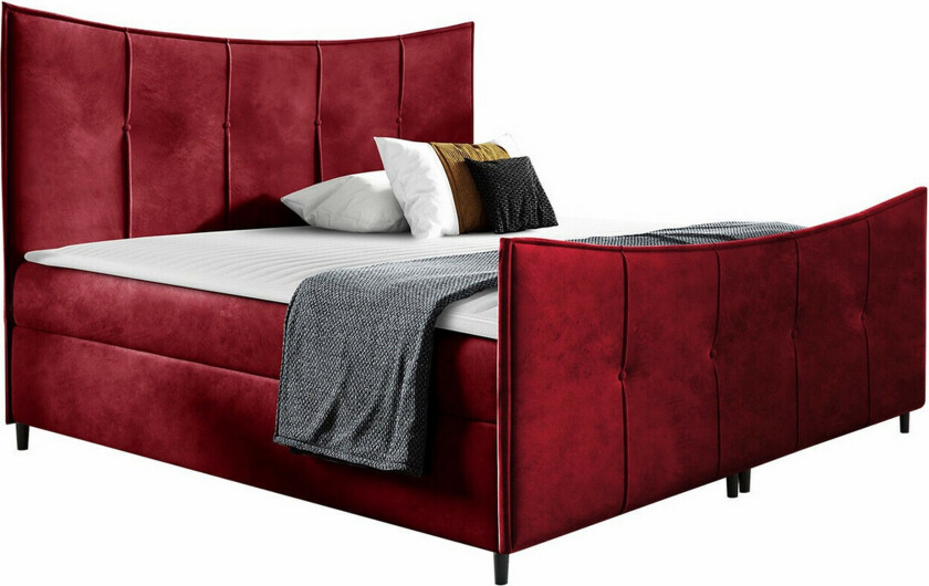 Boisdale Sengeramme 200x200 cm - Mørkerød