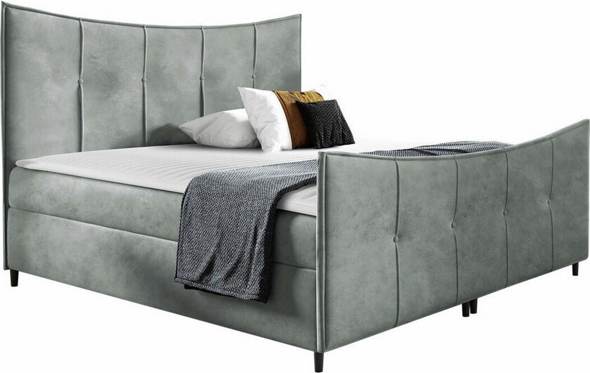 Boisdale Sengeramme 200x200 cm - Lysegrå