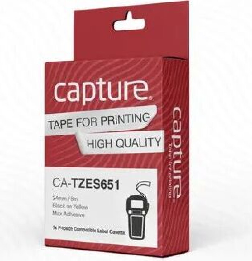 Tape Tze-s651 24mm Black/yellow Extra Strong