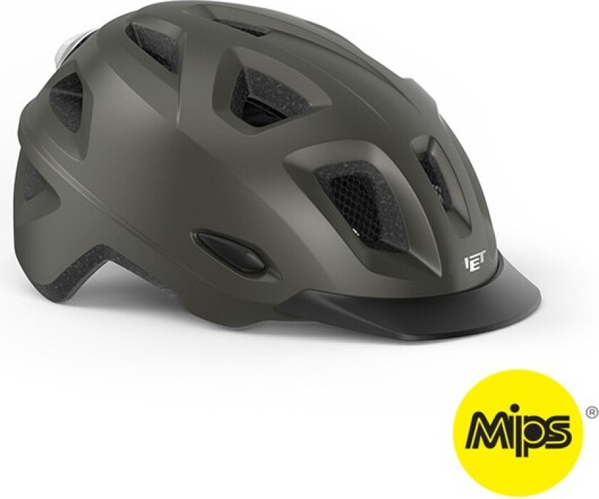 Mobilite MIPS sykkelhjelm LED Titanium