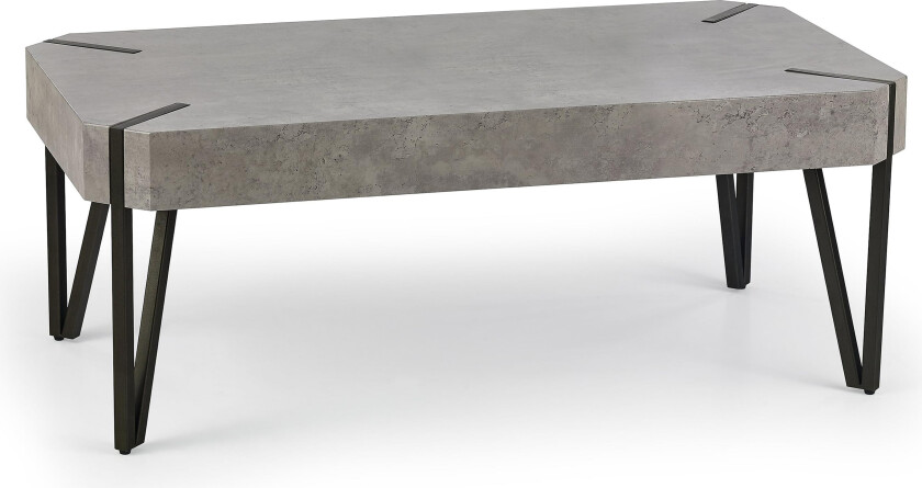 Emily Sofabord 110 cm med Oppbevaringshylle - Grå/Svart