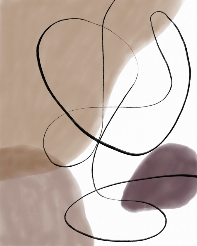 Poster Lines 70x100 cm - Beige