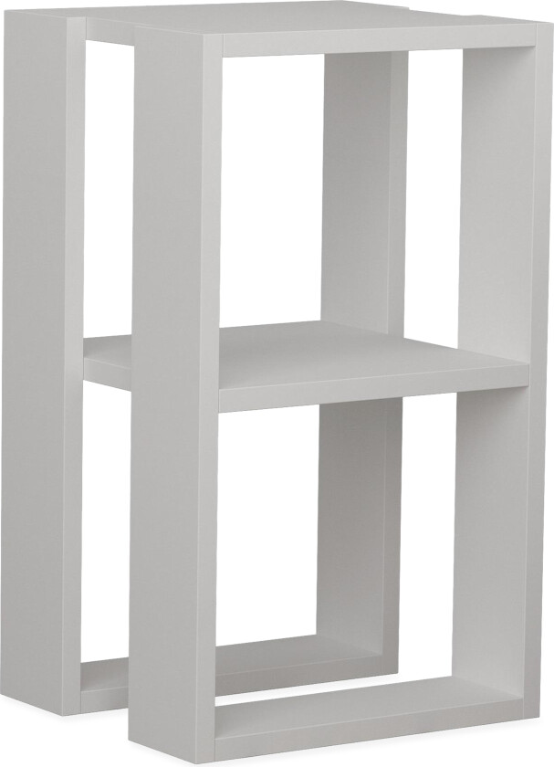 Homitis Nattbord 30 cm med Oppbevaring Hylle - Hvit