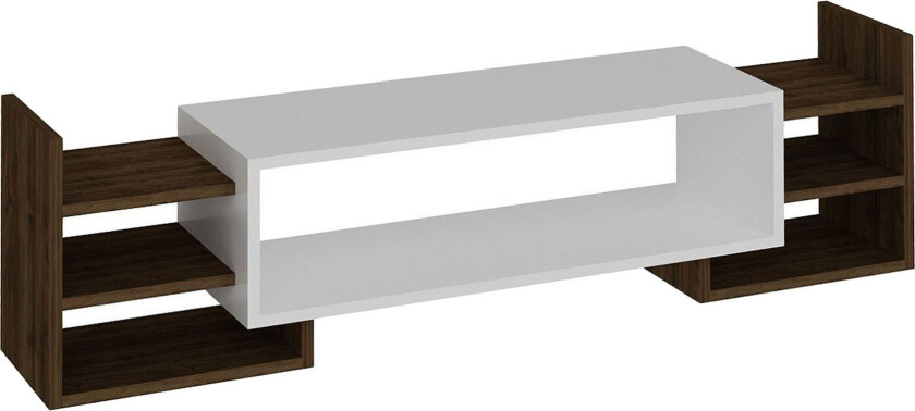 Semour TV-benk 90 cm - Hvit/Valnøtt