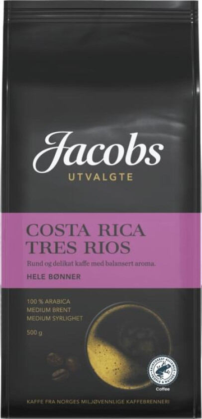 Costa Rica Tres Rios Hele Bønner 500g Jacobs
