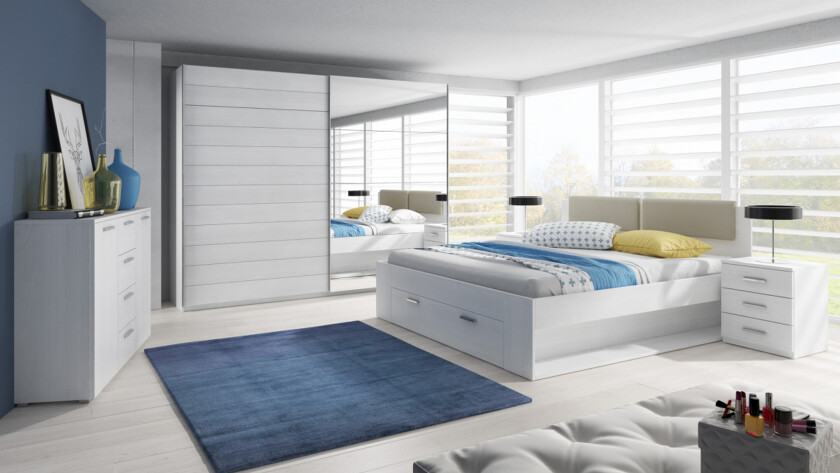 Bovera Sengeramme 160x200 cm - Askgrå | Hvit