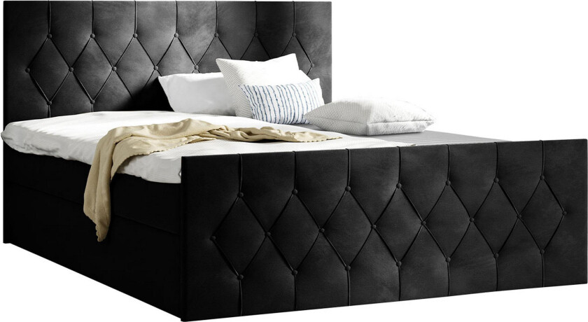 Kontinentalseng 207x216 cm - Svart