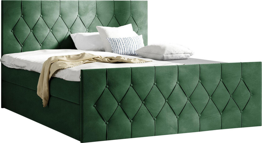 Kontinentalseng 207x216 cm - Grønn