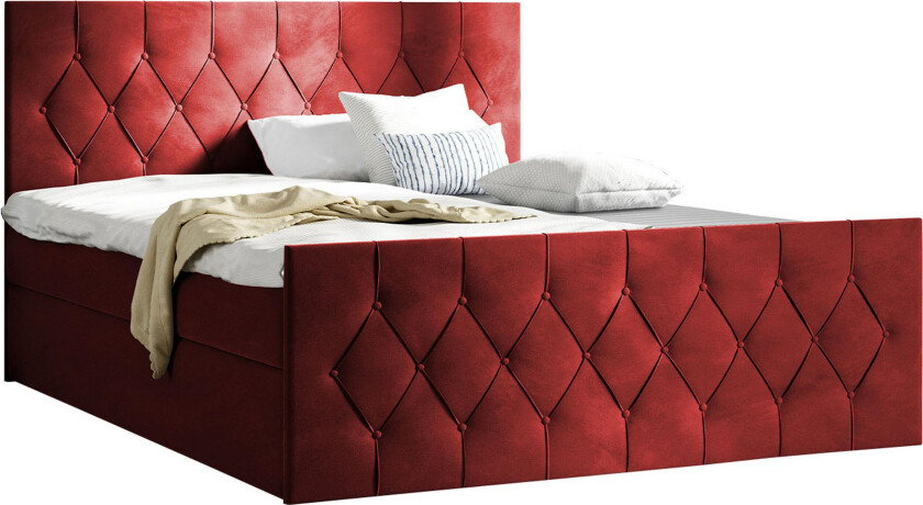 Kontinentalseng 187x216 cm - Rød