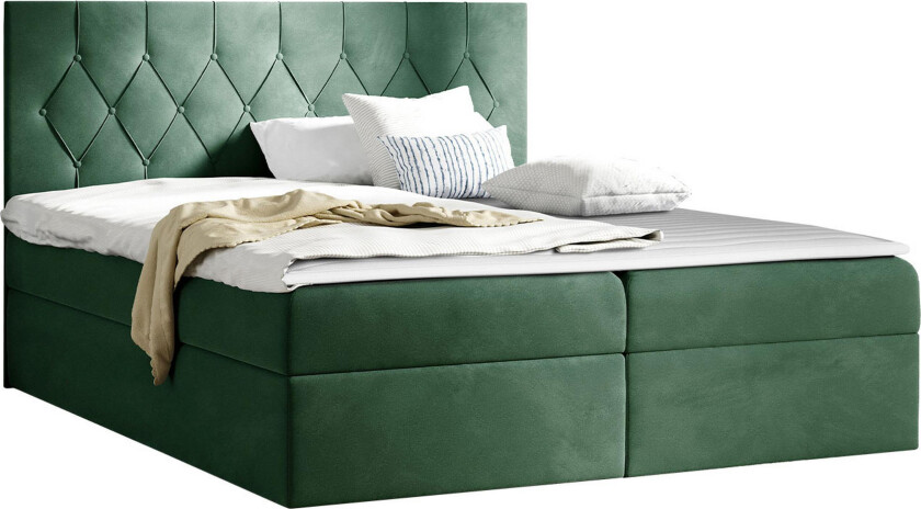 Kontinentalseng 204x208 cm - Grønn