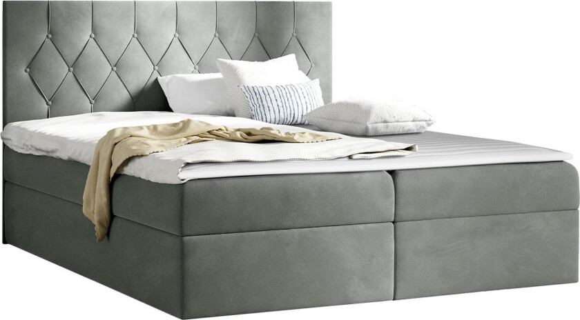 Kontinentalseng 204x208 cm - Grå