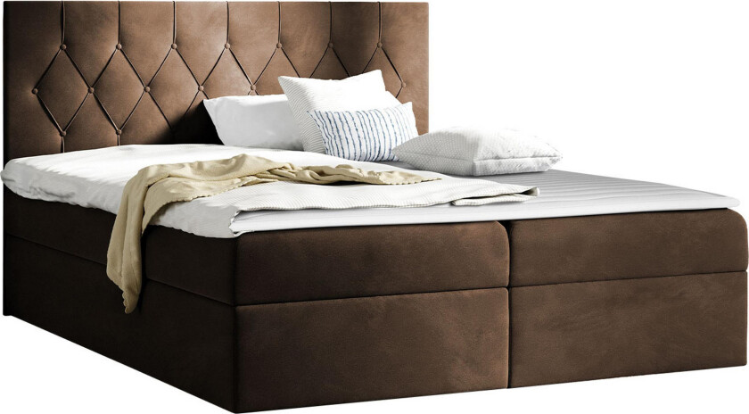 Bilde av Kontinentalseng med Oppbevaring 124x208 cm - Brun