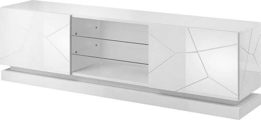 Qiu TV-Benk 40x200 cm - Hvit/Høyglans